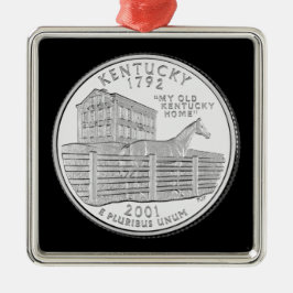 Tinted Kentucky State Quarter Metalen Ornament