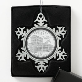 Tinted Kentucky State Quarter Tin Sneeuwvlok Ornament