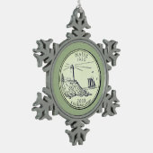 Tinted Maine State Quarter Tin Sneeuwvlok Ornament (Links)