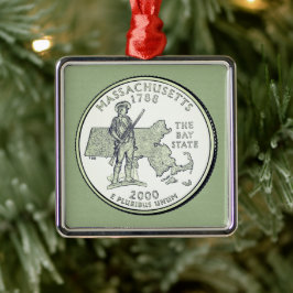 Tinted Massachusetts State Quarter Metalen Ornament