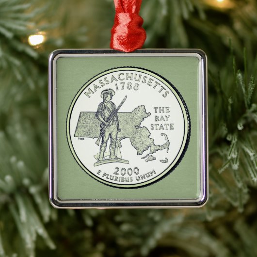 Tinted Massachusetts State Quarter Metalen Ornament (Boom)