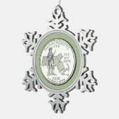 Tinted Massachusetts State Quarter Tin Sneeuwvlok Ornament (Rechts)