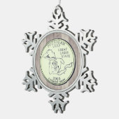 Tinted Michigan State Quarter Tin Sneeuwvlok Ornament (Rechts)