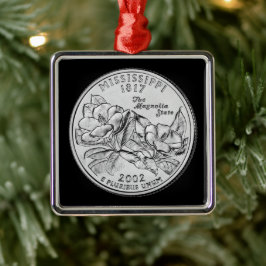 Tinted Mississippi State Quarter Metalen Ornament