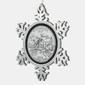 Tinted Mississippi State Quarter Tin Sneeuwvlok Ornament (Rechts)