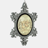 Tinted Nevada State Quarter Tin Sneeuwvlok Ornament (Links)