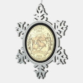Tinted Nevada State Quarter Tin Sneeuwvlok Ornament (Rechts)