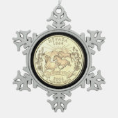 Tinted Nevada State Quarter Tin Sneeuwvlok Ornament (Voorkant)