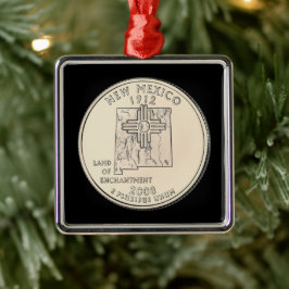 Tinted New Mexico State Quarter Metalen Ornament