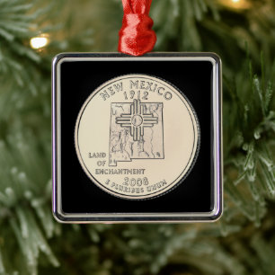 Tinted New Mexico State Quarter Metalen Ornament