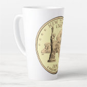 Tinted New York State Quarter Design Latte Mok (Linkerhoek)