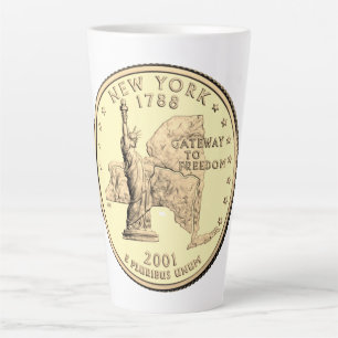 Tinted New York State Quarter Design Latte Mok