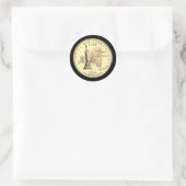 Tinted New York State Quarter Design Ronde Sticker (Tas)