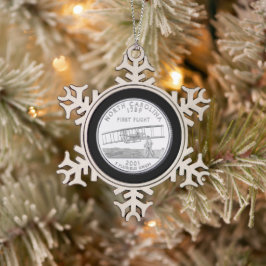 Tinted North Carolina State Quarter Tin Sneeuwvlok Ornament