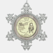 Tinted Ohio State Quarter Tin Sneeuwvlok Ornament (Voorkant)