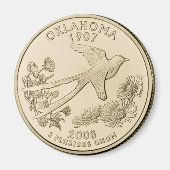 Tinted Oklahoma State Quarter Design Magneet (Voorkant)