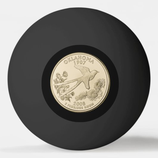 Tinted Oklahoma State Quarter Design Pingpongbal (Voorkant)