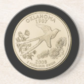Tinted Oklahoma State Quarter Design Zandsteen Onderzetter (Voorkant)