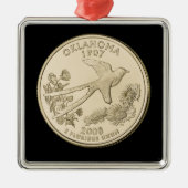 Tinted Oklahoma State Quarter Metalen Ornament (Voorkant)