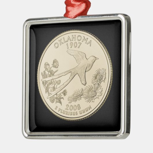 Tinted Oklahoma State Quarter Metalen Ornament (Links)