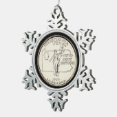 Tinted Pennsylvania State Quarter Tin Sneeuwvlok Ornament (Rechts)