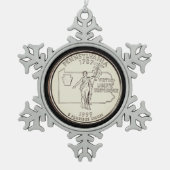 Tinted Pennsylvania State Quarter Tin Sneeuwvlok Ornament (Voorkant)