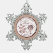 Tinted South Carolina State Quarter Tin Sneeuwvlok Ornament (Voorkant)
