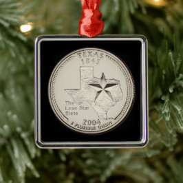Tinted Texas State Quarter Metalen Ornament