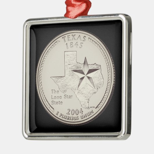 Tinted Texas State Quarter Metalen Ornament (Links)