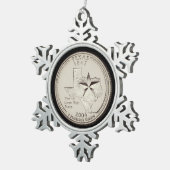 Tinted Texas State Quarter Tin Sneeuwvlok Ornament (Rechts)