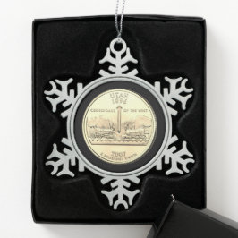 Tinted Utah State Quarter Tin Sneeuwvlok Ornament