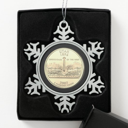 Tinted Utah State Quarter Tin Sneeuwvlok Ornament (Kistje)