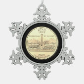 Tinted Utah State Quarter Tin Sneeuwvlok Ornament (Voorkant)