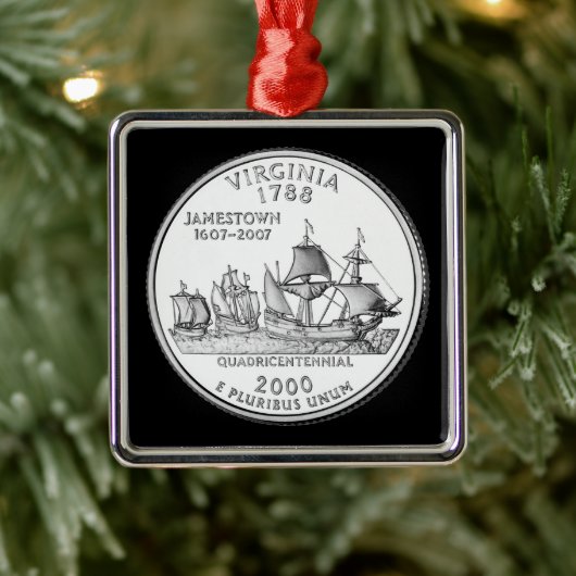 Tinted Virginia State Quarter Metalen Ornament (Boom)