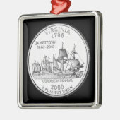 Tinted Virginia State Quarter Metalen Ornament (Links)