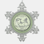 Tinted Wisconsin State Quarter Tin Sneeuwvlok Ornament (Voorkant)
