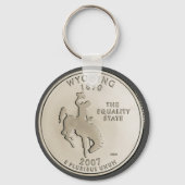 Tinted Wyoming State Quarter Design Sleutelhanger (Voorkant)