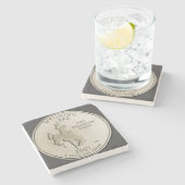Tinted Wyoming State Quarter Design Stenen Onderzetter (Zijkant)