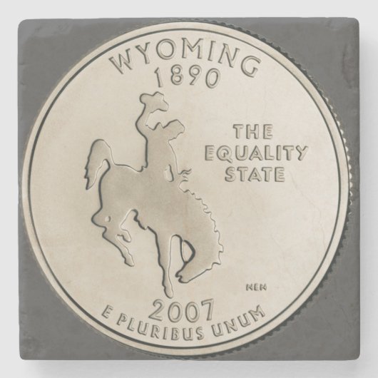 Tinted Wyoming State Quarter Design Stenen Onderzetter (Voorkant)