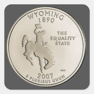 Tinted Wyoming State Quarter Design Vierkante Sticker