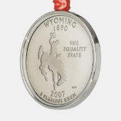 Tinted Wyoming State Quarter Metalen Ornament (Links)