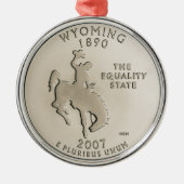 Tinted Wyoming State Quarter Metalen Ornament (Voorkant)
