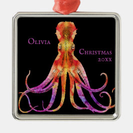  tinteling octopus rood Paars Sinaasappel metaal o Metalen Ornament