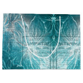 Tintelingen met Vintage Elegant Turkoois Bloemmoti Groot Cadeauzakje (Achterkant)