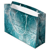 Tintelingen met Vintage Elegant Turkoois Bloemmoti Groot Cadeauzakje (Achterkant Gekanteld)