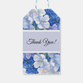 Tinten Blau Bloemen Cadeaulabel (Achterkant)
