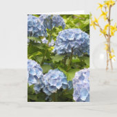 Tinten Blau Hortensia's Kaart (Gele Bloem)