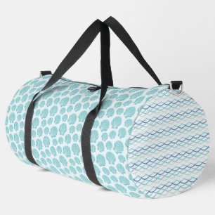TINTEN BLAUW & AQUA ZEESCHELPEN & GOLFPATROON PLUNJEZAK