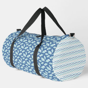 TINTEN BLAUW & AQUA ZEESCHELPEN & GOLFPATROON PLUNJEZAK
