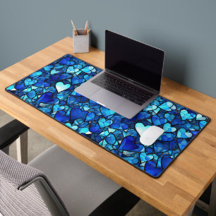 TINTEN BLAUW GLAS IN LOOD KIJKEN HARTEN BUREAUMAT